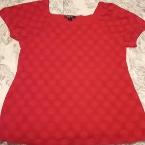 Red polka dotted top